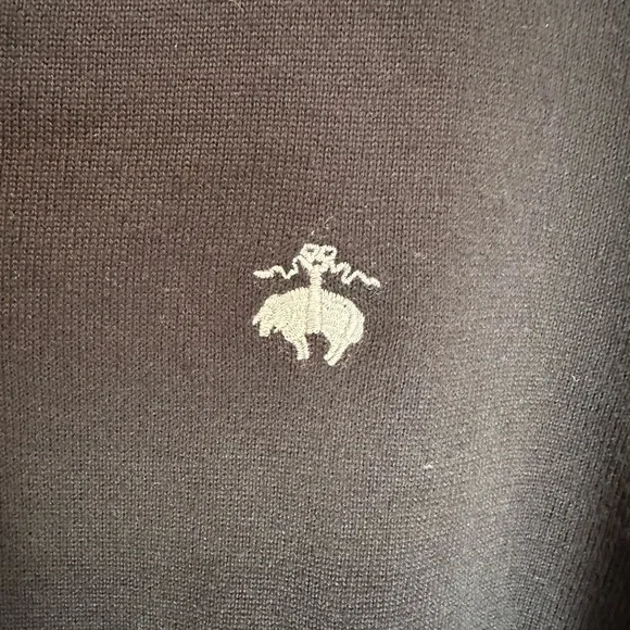 Men's Black Brooks Brothers V-Neck Sweater Size XL - Picture 3 of 5